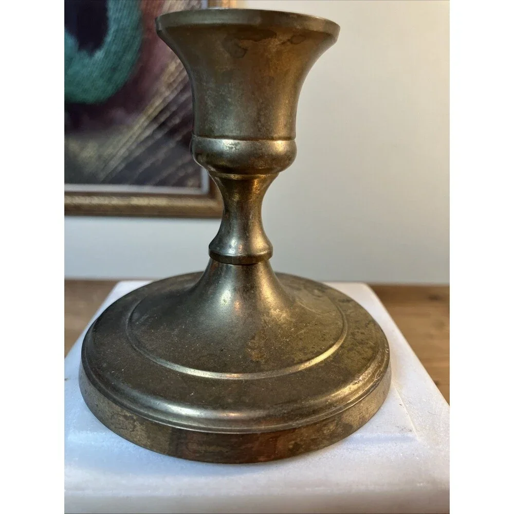 Vintage Penco traditional 3” brass candlestick Taper Candle holder made In India